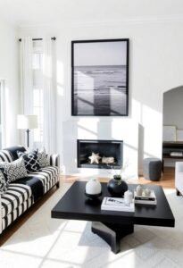 black and white coastal decor