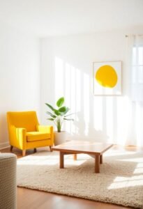 bold bright minimalist living room