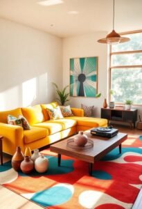 bold mid century modern living