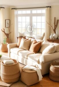 earth tones coastal living room