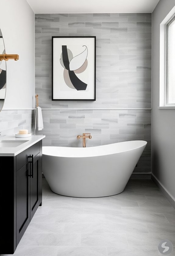 enhancing monochromatic bathroom style