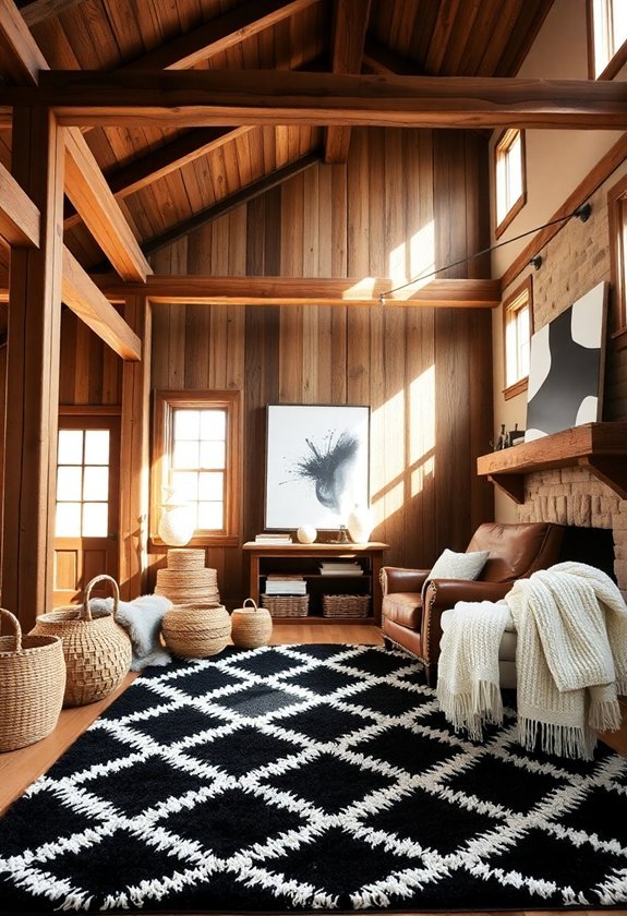 incorporate rugs for texture