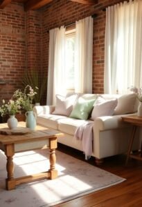 pastel accents in rustic