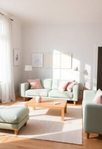 pastel accents in scandinavian