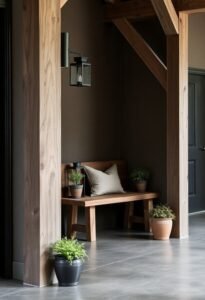 rustic monochromatic entryway design