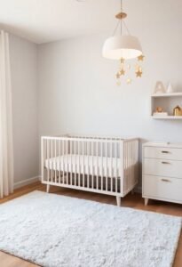 scandinavian nursery metallic accents