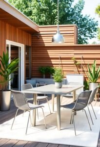 scandinavian outdoor patio accents