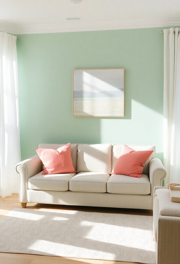 soft colored feature walls