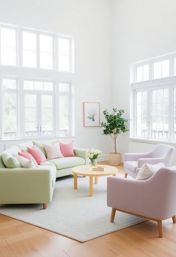 soft colored furniture selections