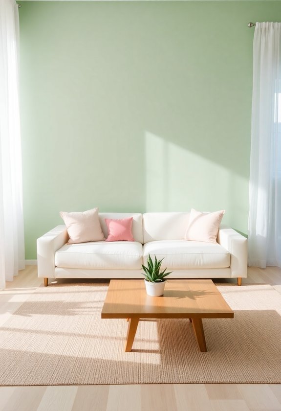 soft hued accent walls