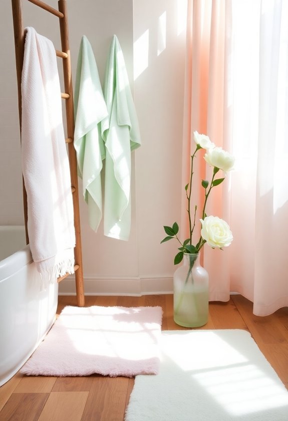 soft hued fabric and decor