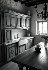 stylish rustic black white kitchens