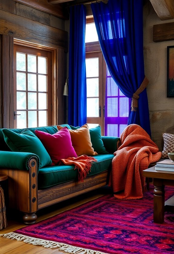 vibrant jewel toned textiles