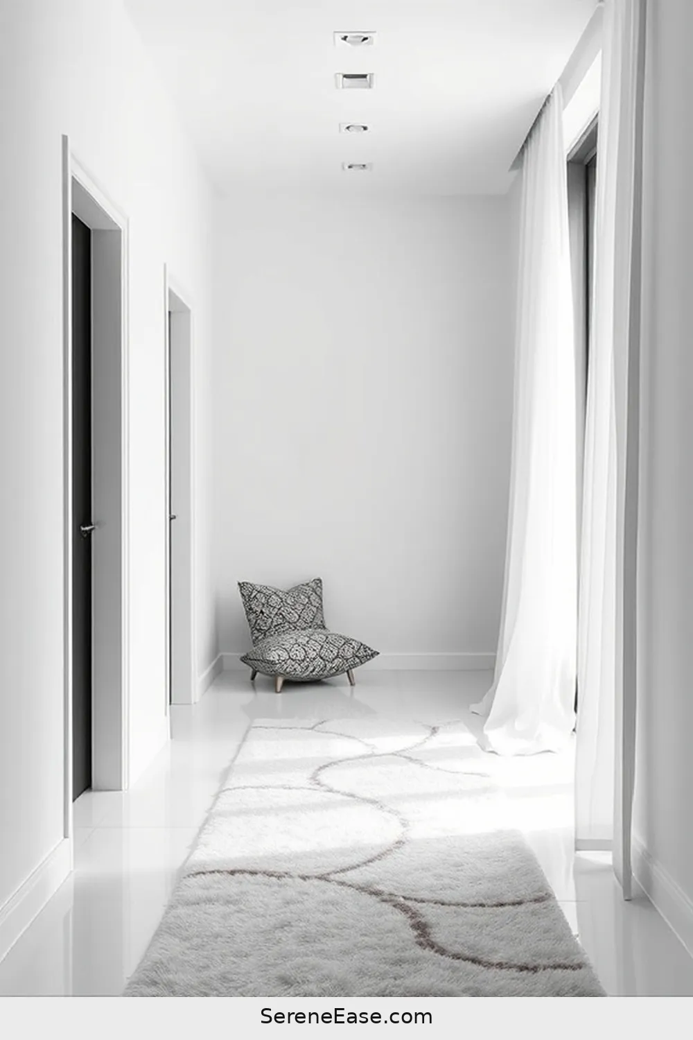 15 Ways to Achieve Black and White Scandinavian Style in Your Hallway 9 Choose Textiles Wisely for 15 Ways to Achieve Black and White Scandinavian Style in Your Hallway