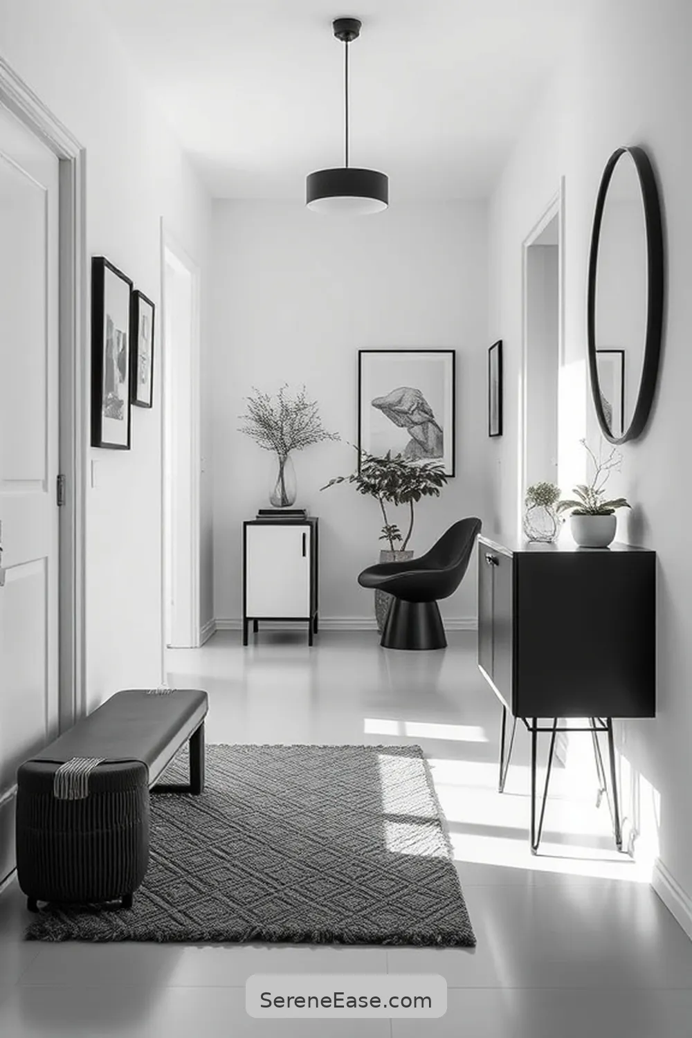 15 Ways to Achieve Black and White Scandinavian Style in Your Hallway 10 Create a Welcoming Entry Mat for 15 Ways to Achieve Black and White Scandinavian Style in Your Hallway