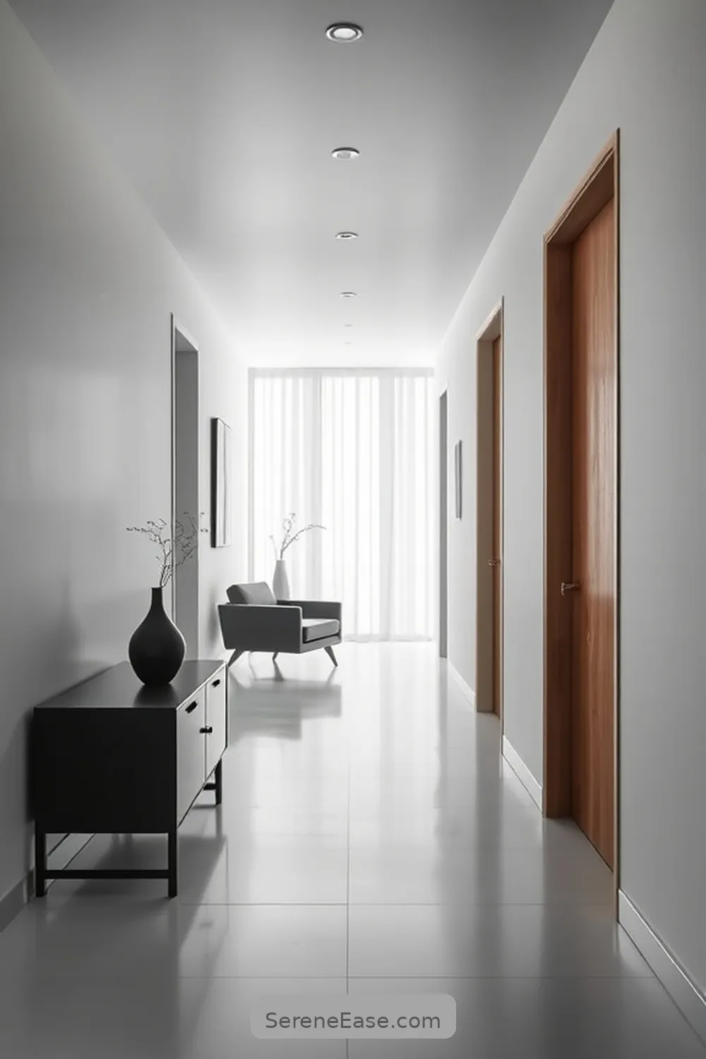 15 Ways to Achieve Black and White Scandinavian Style in Your Hallway 2 Embrace Minimalist Furniture for 15 Ways to Achieve Black and White Scandinavian Style in Your Hallway