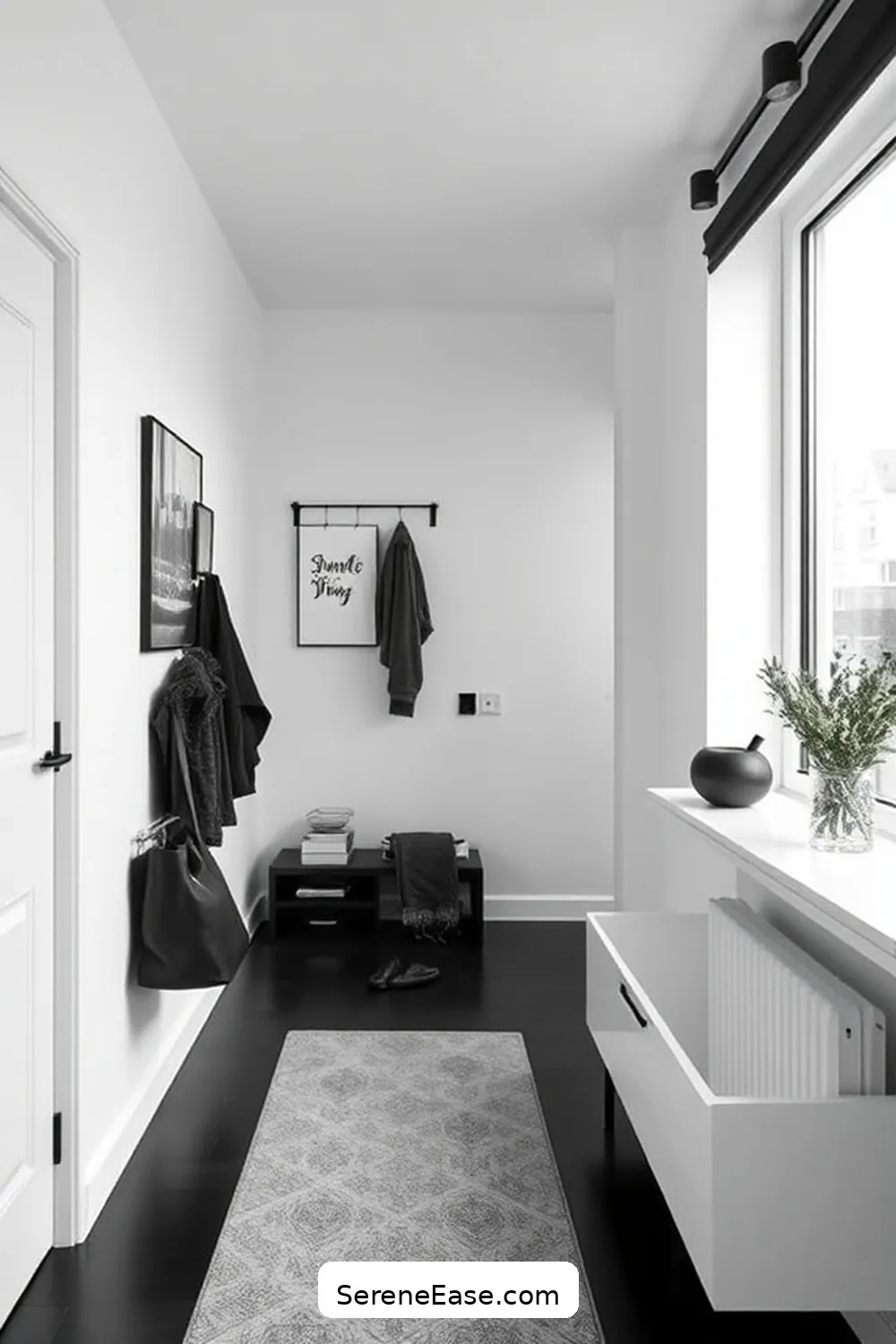 15 Ways to Achieve Black and White Scandinavian Style in Your Hallway 16 Maintain Clutter-Free Surfaces for 15 Ways to Achieve Black and White Scandinavian Style in Your Hallway