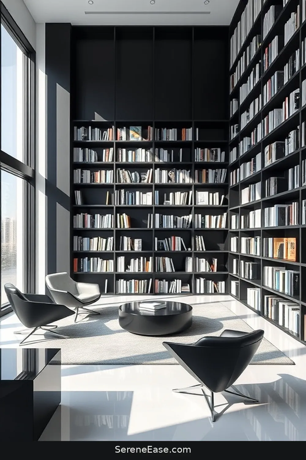 15 Ways to Achieve Black and White Scandinavian Style in Your Library 2 Embrace Minimalism With Clean Lines for 15 Ways to Achieve Black and White Scandinavian Style in Your Library