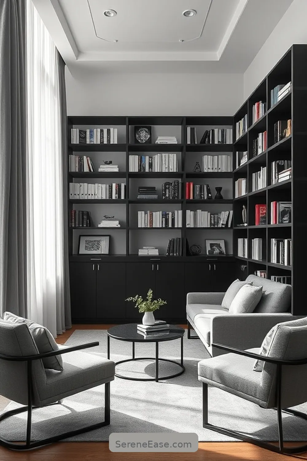 15 Ways to Achieve Black and White Scandinavian Style in Your Library 13 Implement a Neutral Color Palette for 15 Ways to Achieve Black and White Scandinavian Style in Your Library