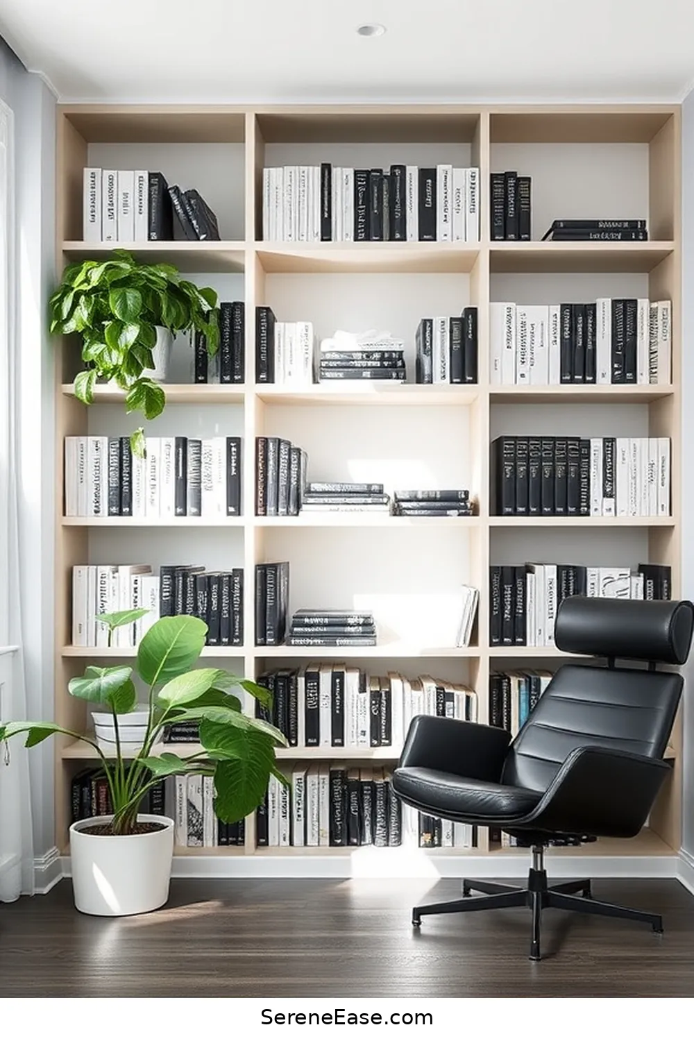 15 Ways to Achieve Black and White Scandinavian Style in Your Library 11 Use Open Shelving for Book Display for 15 Ways to Achieve Black and White Scandinavian Style in Your Library