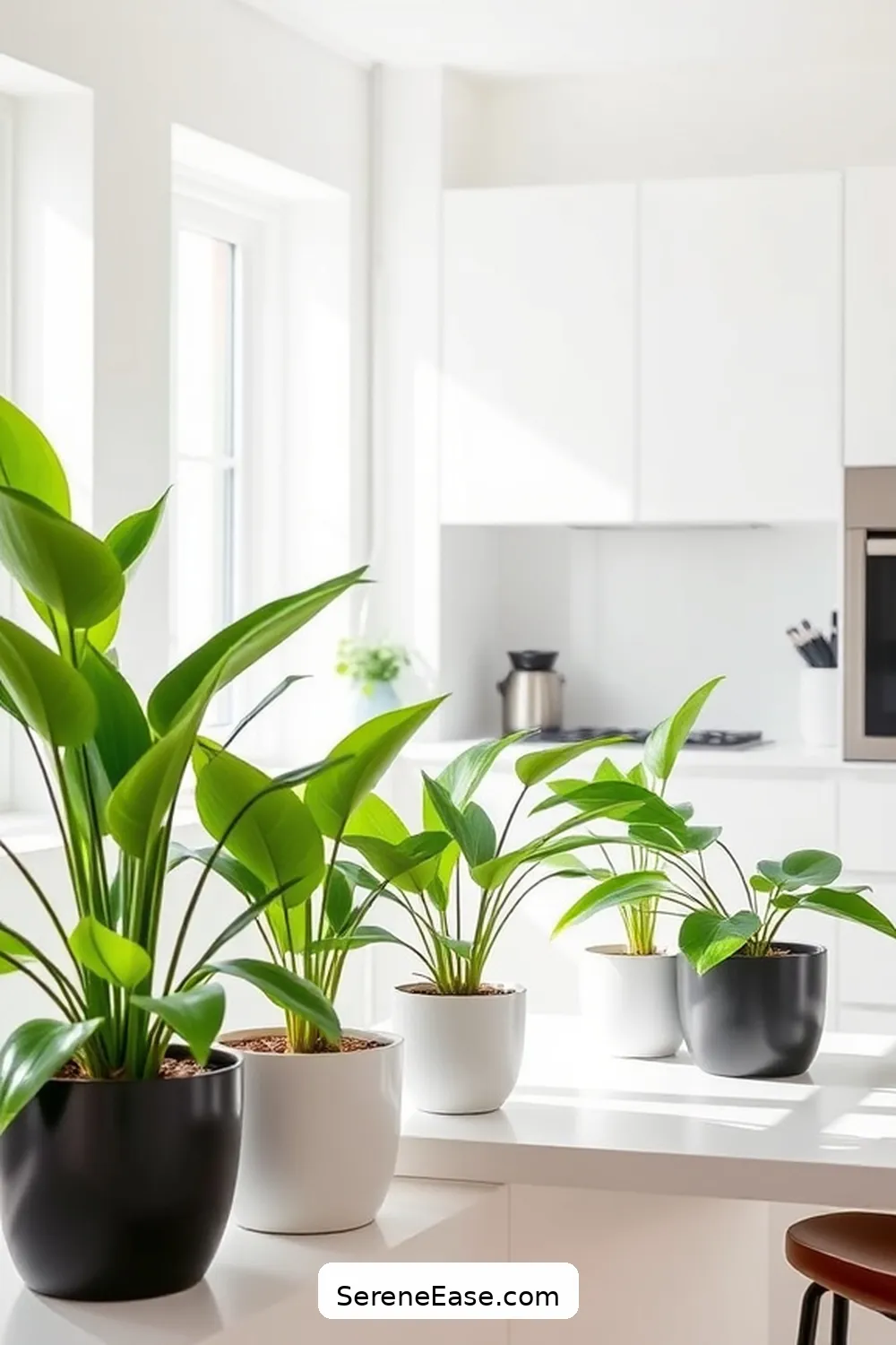 15 Ways to Achieve Bold and Bright Minimalist Kitchen Style 10 Add a Pop of Green With Plants for 15 Ways to Achieve Bold and Bright Minimalist Kitchen Style