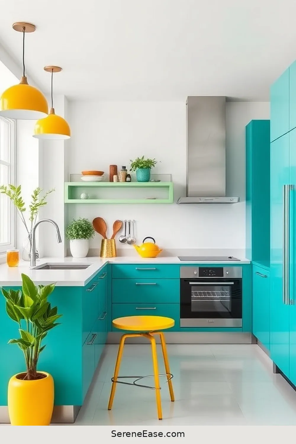 15 Ways to Achieve Bold and Bright Minimalist Kitchen Style 3 Incorporate Vibrant Accent Colors for 15 Ways to Achieve Bold and Bright Minimalist Kitchen Style
