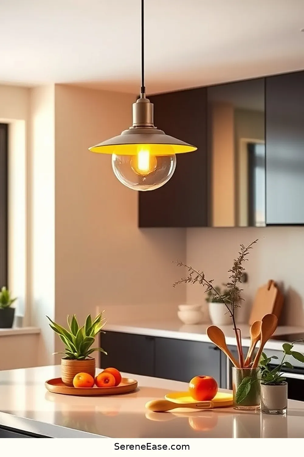 15 Ways to Achieve Bold and Bright Minimalist Kitchen Style 7 Invest in Statement Lighting for 15 Ways to Achieve Bold and Bright Minimalist Kitchen Style