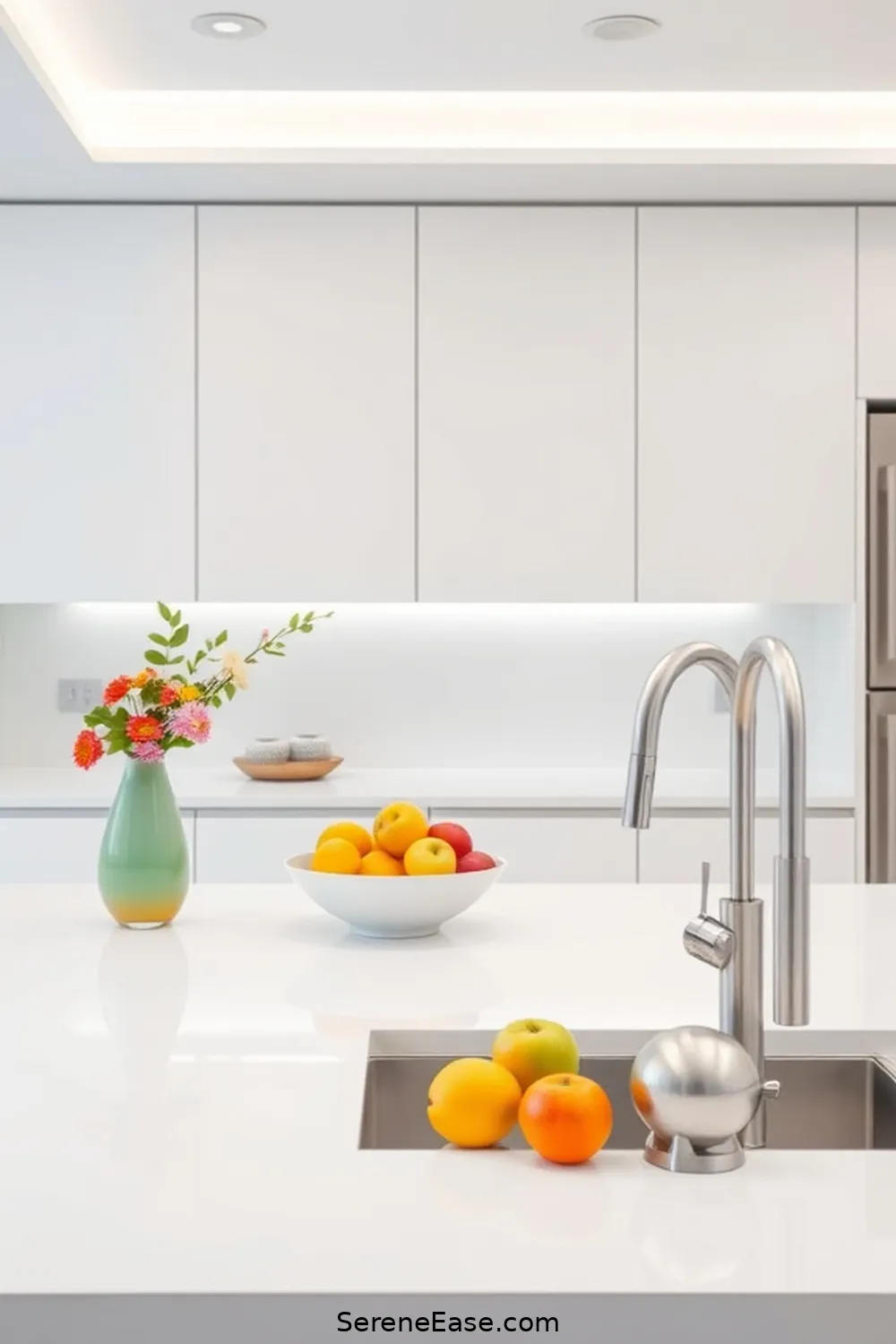 15 Ways to Achieve Bold and Bright Minimalist Kitchen Style 9 Keep Countertops Clutter-Free for 15 Ways to Achieve Bold and Bright Minimalist Kitchen Style