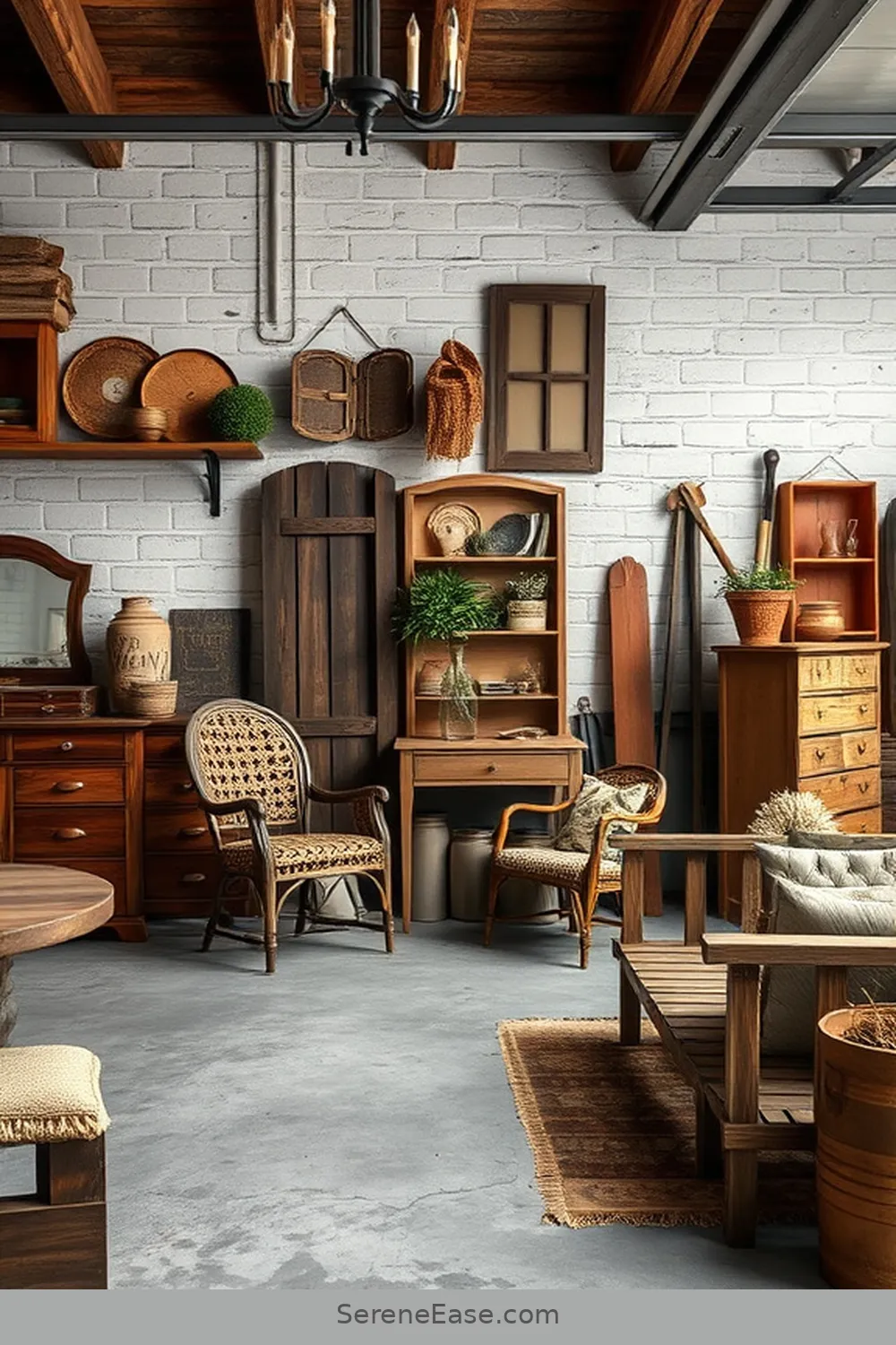 15 Ways to Achieve Monochromatic Rustic Style in Your Garage 9 Choose Rustic Furniture for 15 Ways to Achieve Monochromatic Rustic Style in Your Garage