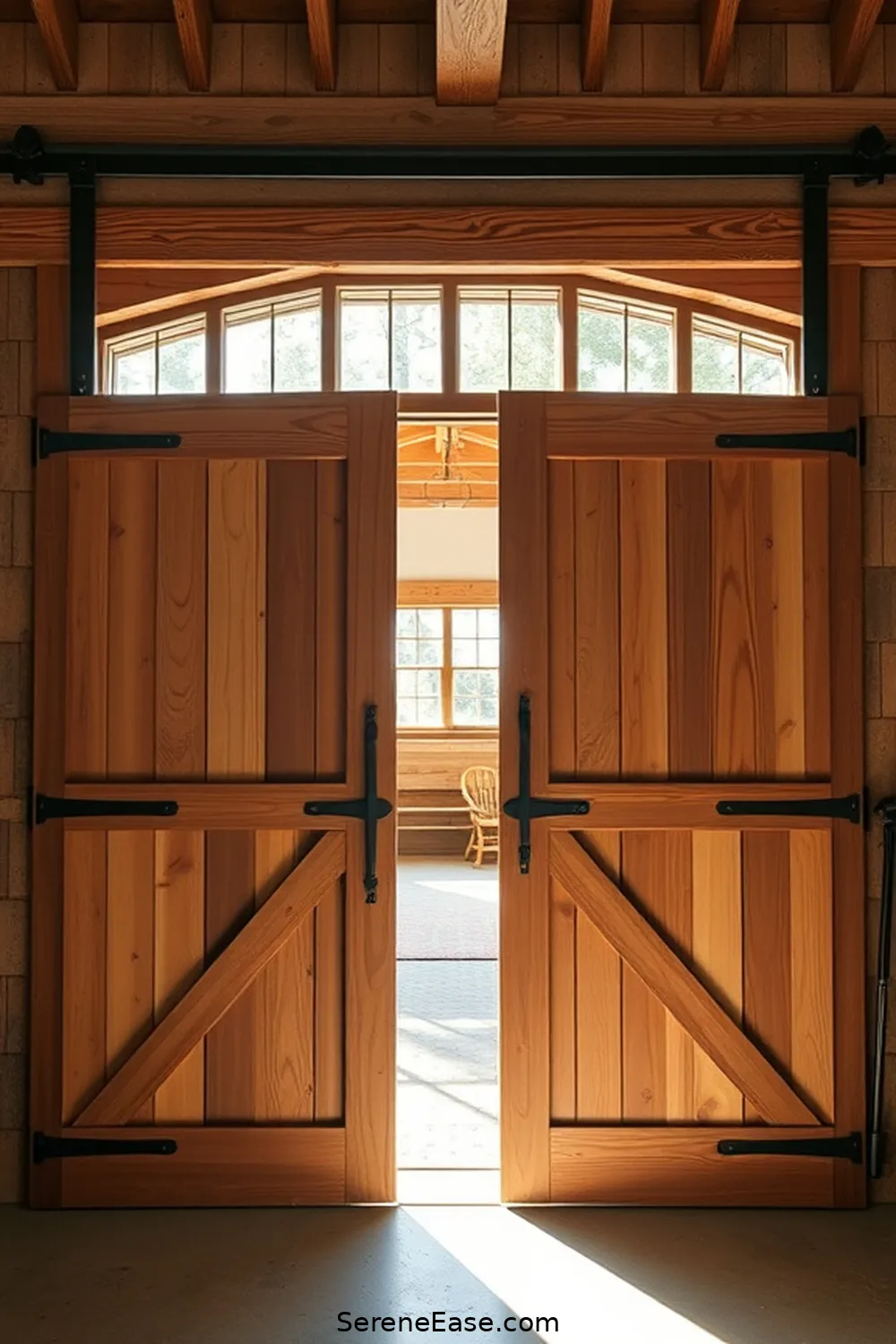 15 Ways to Achieve Monochromatic Rustic Style in Your Garage 15 Install Barn Doors for 15 Ways to Achieve Monochromatic Rustic Style in Your Garage
