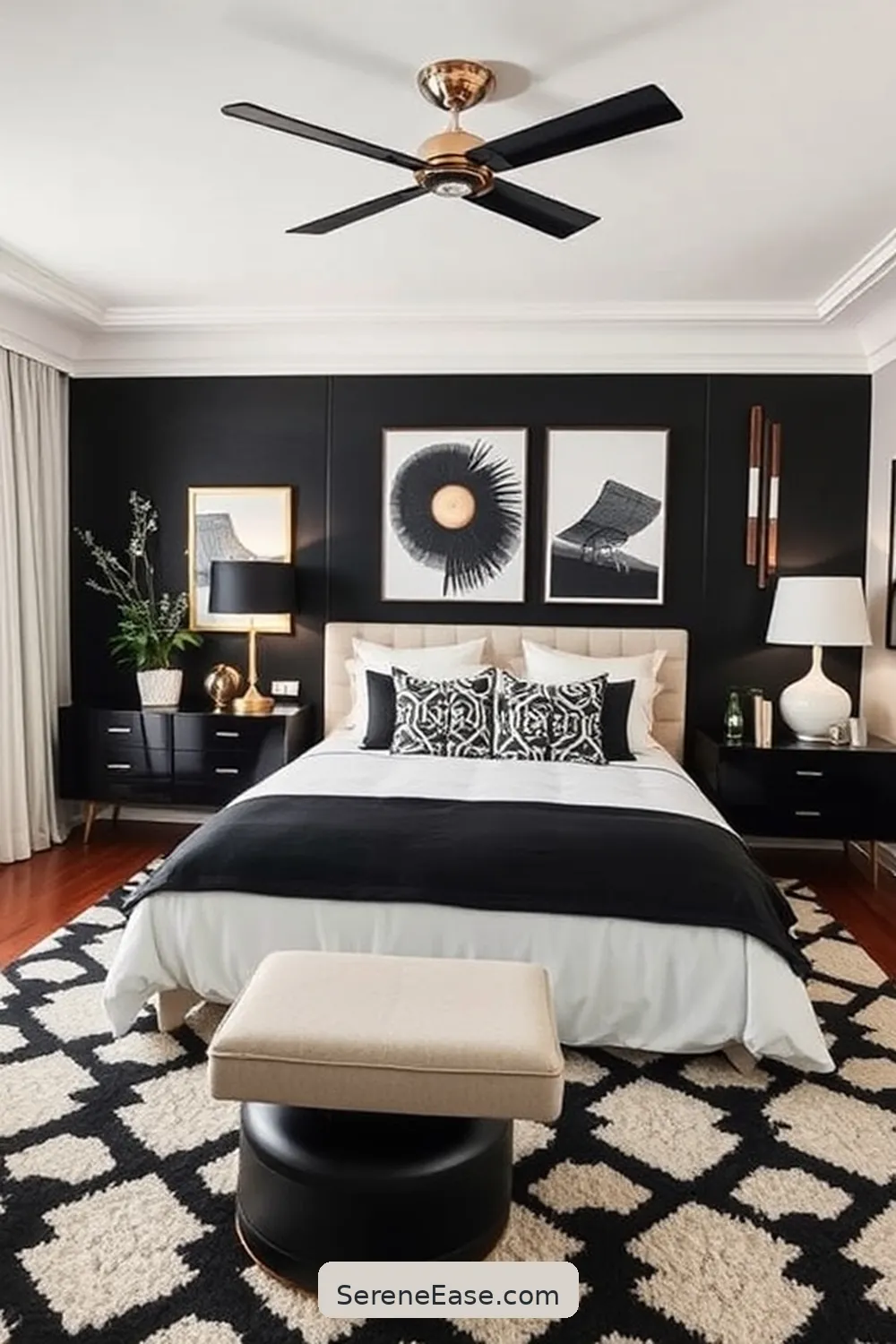 15 Ways to Incorporate Black and White in a Mid-Century Modern Bedroom Style 13 Incorporate Vintage Finds for 15 Ways to Incorporate Black and White in a Mid-Century Modern Bedroom Style
