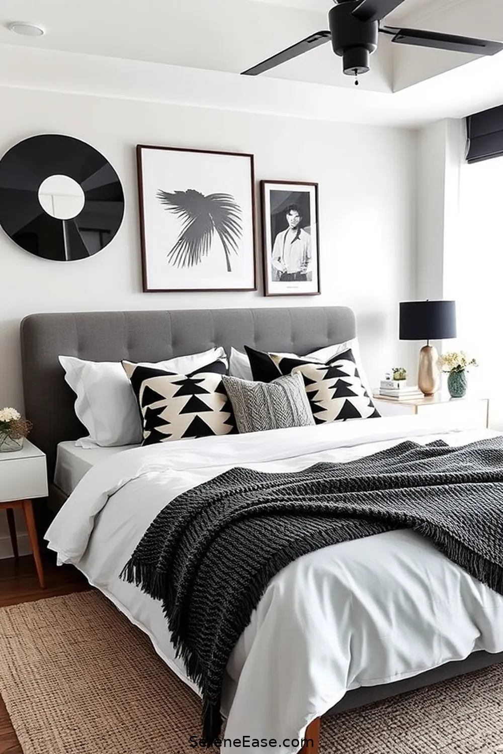 15 Ways to Incorporate Black and White in a Mid-Century Modern Bedroom Style 11 Mix and Match Accessories for 15 Ways to Incorporate Black and White in a Mid-Century Modern Bedroom Style