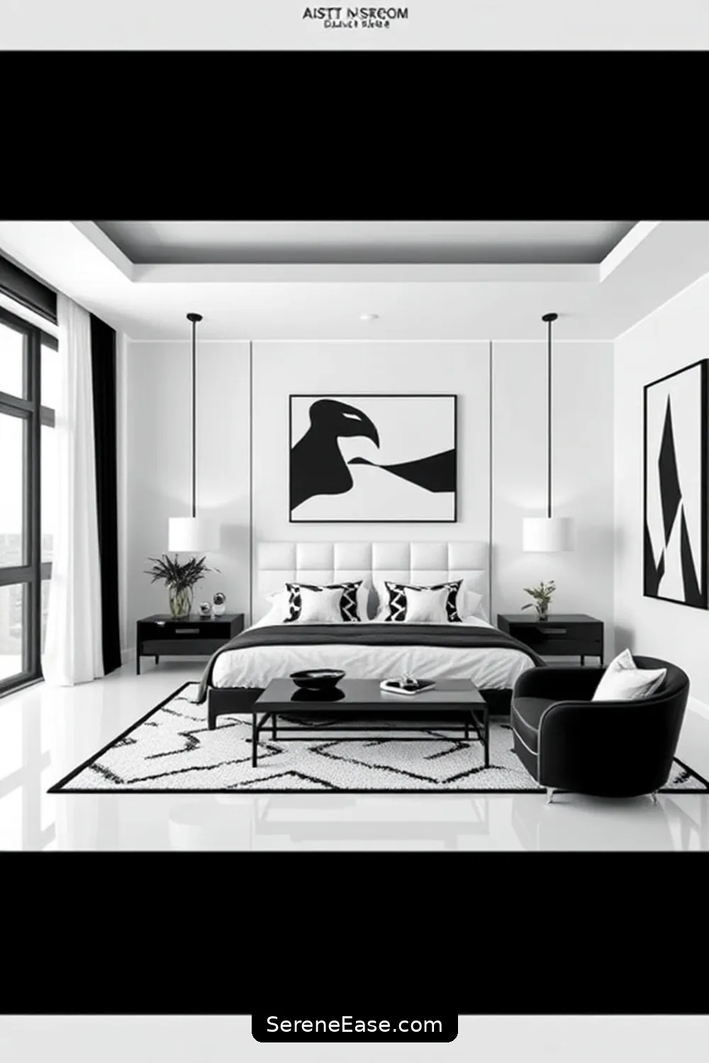 15 Ways to Incorporate Black and White in a Mid-Century Modern Bedroom Style 5 Select Minimalist Furniture for 15 Ways to Incorporate Black and White in a Mid-Century Modern Bedroom Style
