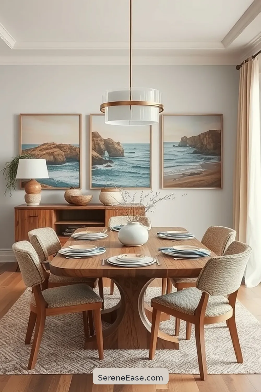 15 Ways to Incorporate Earth Tones in Coastal Style Dining Rooms 6 Add Coastal-Inspired Artwork for 15 Ways to Incorporate Earth Tones in Coastal Style Dining Rooms