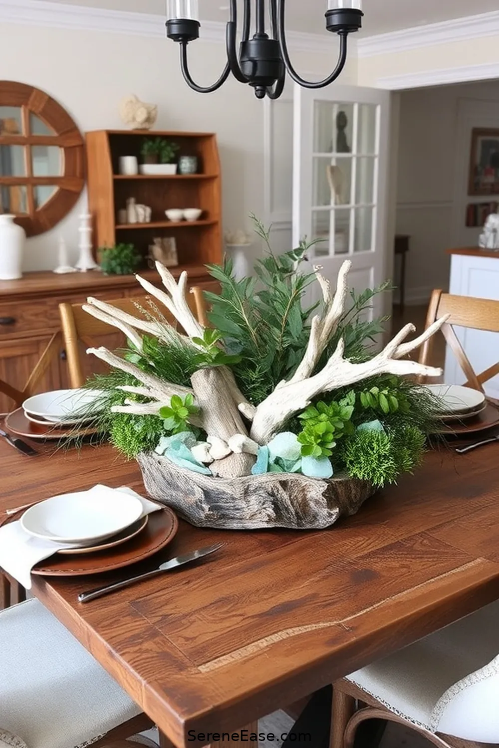 15 Ways to Incorporate Earth Tones in Coastal Style Dining Rooms 14 Add a Statement Centerpiece for 15 Ways to Incorporate Earth Tones in Coastal Style Dining Rooms