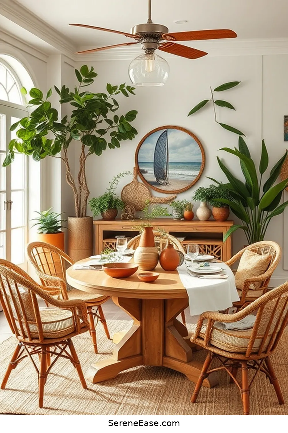 15 Ways to Incorporate Earth Tones in Coastal Style Dining Rooms 9 Include Indoor Plants for 15 Ways to Incorporate Earth Tones in Coastal Style Dining Rooms