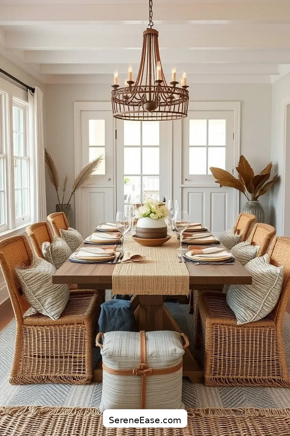 15 Ways to Incorporate Earth Tones in Coastal Style Dining Rooms 4 Incorporate Woven Textiles for 15 Ways to Incorporate Earth Tones in Coastal Style Dining Rooms