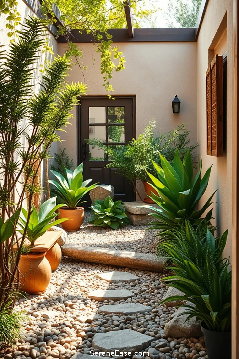 15 Ways to Incorporate Earth Tones in Your Mid Century Modern Entryway Style 13 Create a Natural Entryway Garden for 15 Ways to Incorporate Earth Tones in Your Mid Century Modern Entryway Style