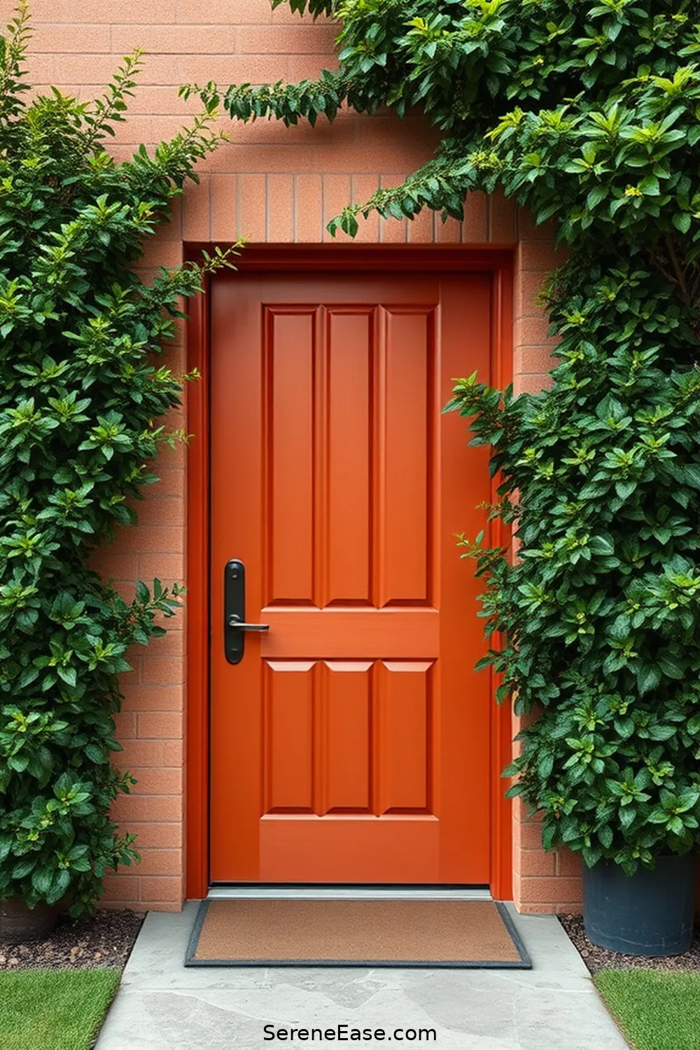 15 Ways to Incorporate Earth Tones in Your Mid Century Modern Entryway Style 16 Select a Bold Earth-Toned Door Color for 15 Ways to Incorporate Earth Tones in Your Mid Century Modern Entryway Style