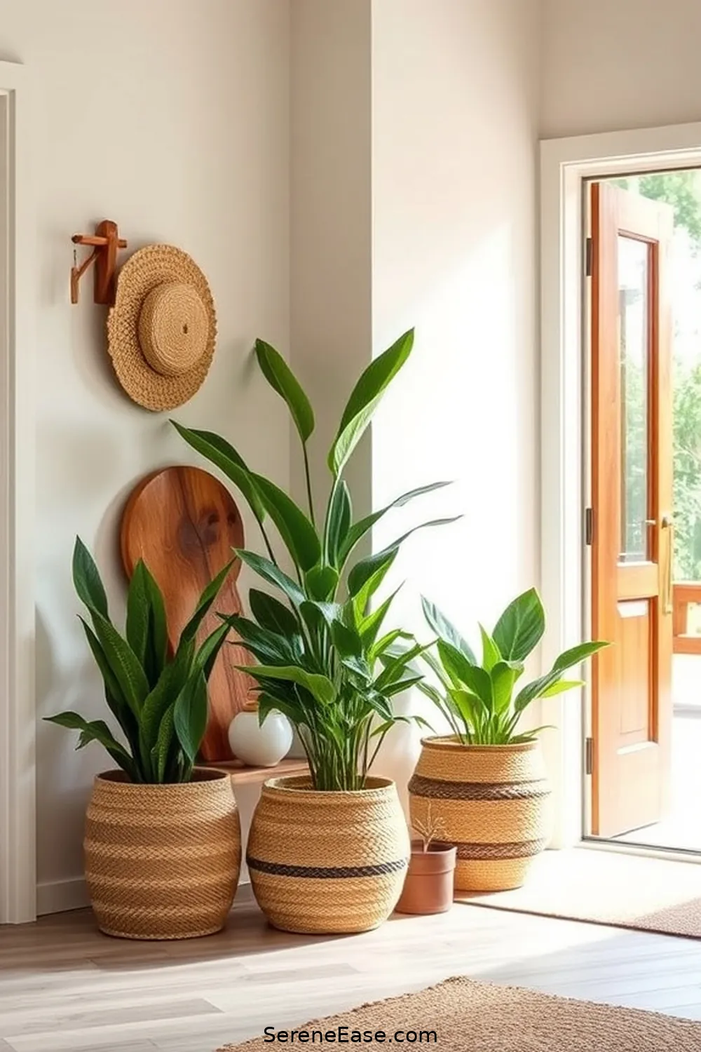 15 Ways to Incorporate Earth Tones in Your Mid Century Modern Entryway Style 15 Utilize Natural Fiber Baskets for 15 Ways to Incorporate Earth Tones in Your Mid Century Modern Entryway Style