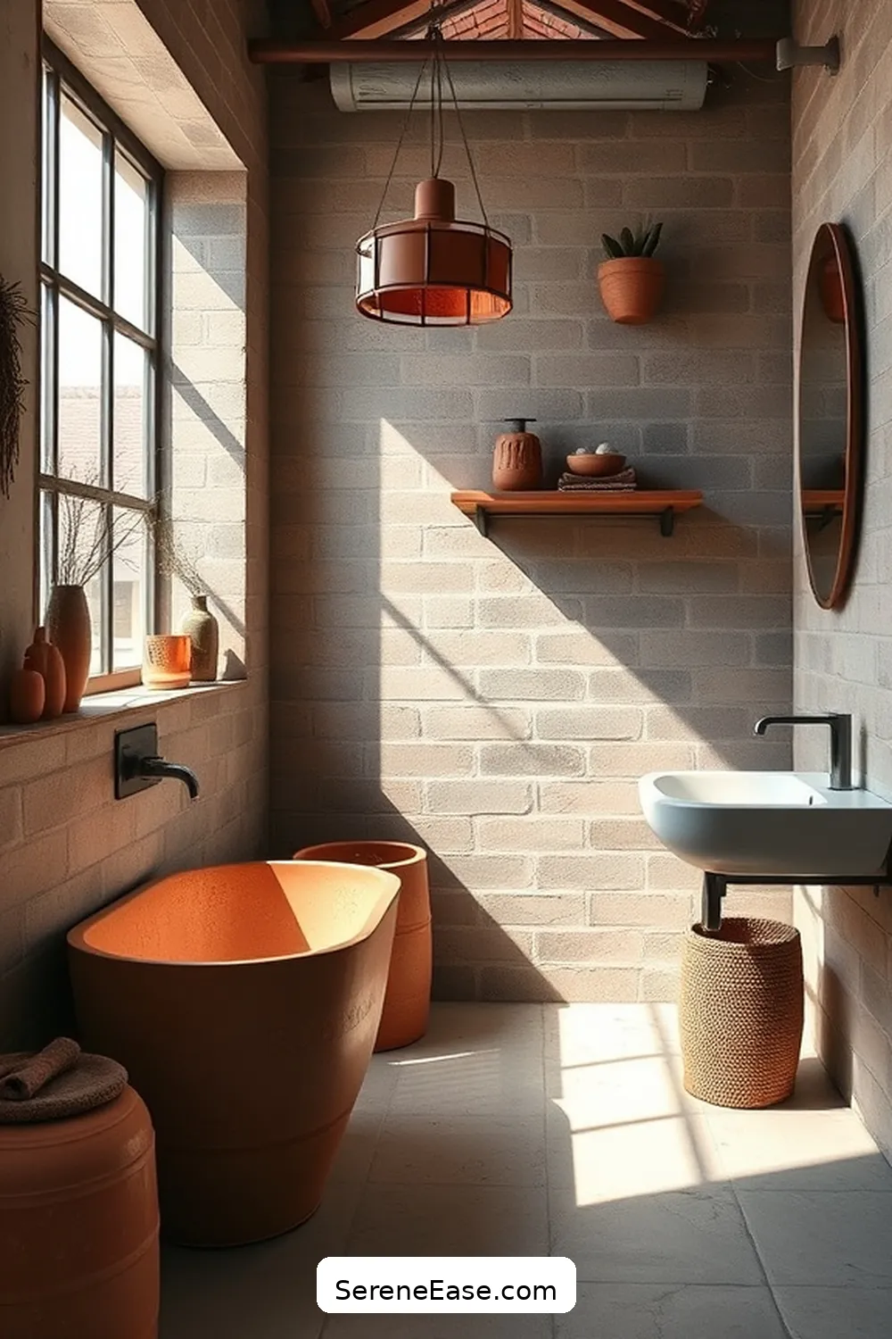 15 Ways to Incorporate Earth Tones in an Industrial Style Bathroom 15 Use Clay or Terracotta Accessories for 15 Ways to Incorporate Earth Tones in an Industrial Style Bathroom