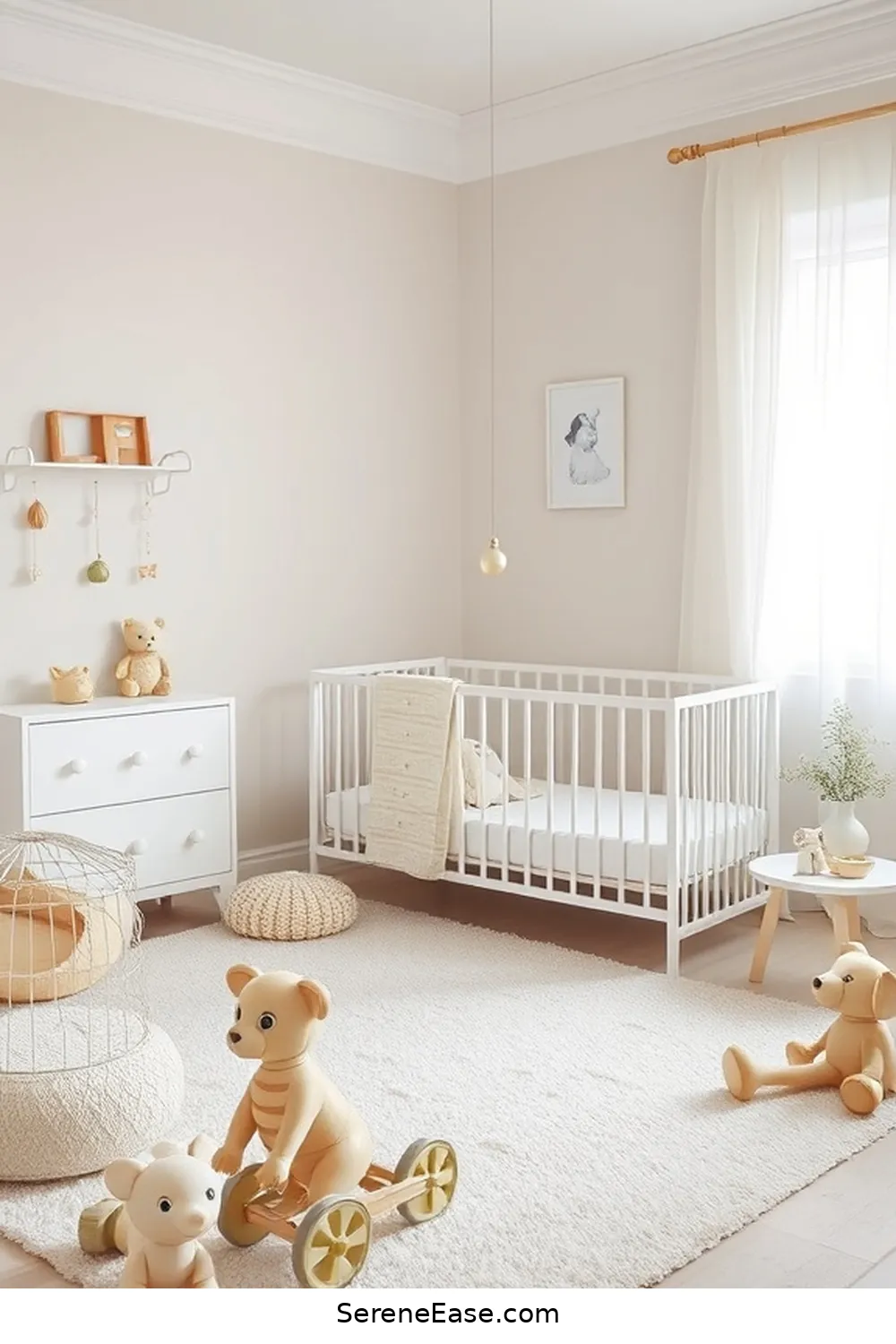 Include Metallic Toys and Decor for 15 Ways to Incorporate Metallic Accents in Minimalist Nursery Style