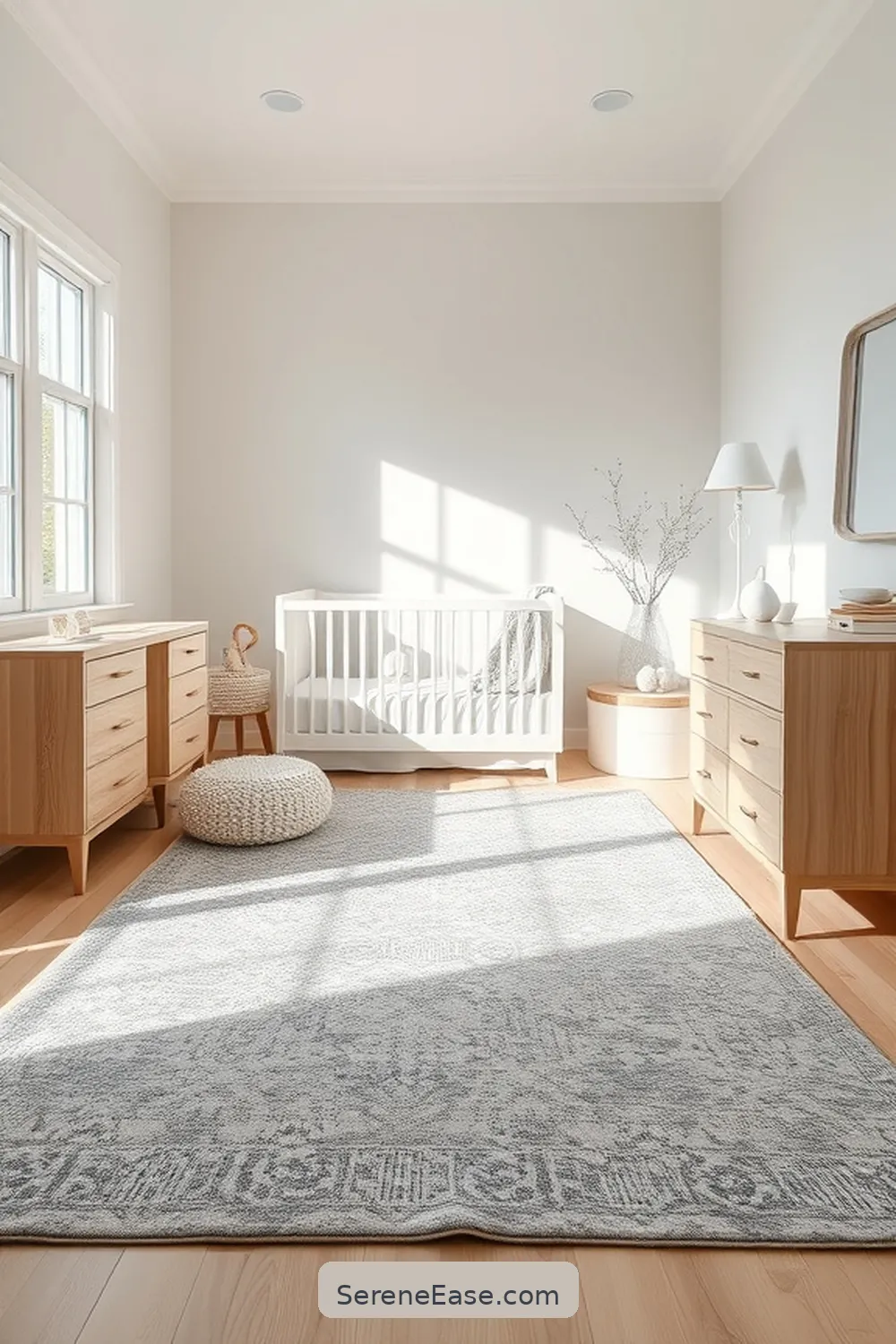 Select Metallic Rugs or Mats for 15 Ways to Incorporate Metallic Accents in Minimalist Nursery Style