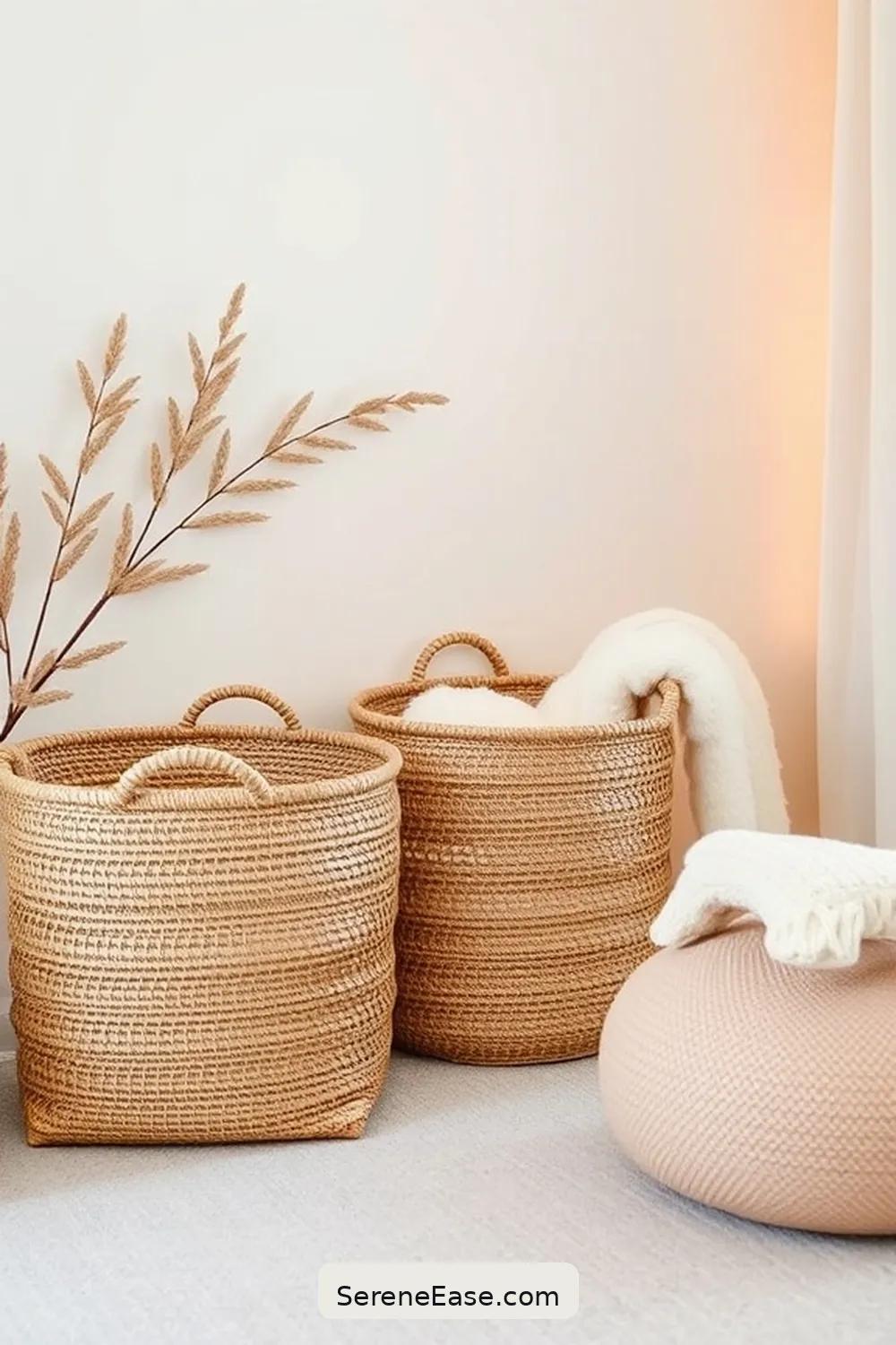 Utilize Metallic Decorative Baskets for 15 Ways to Incorporate Metallic Accents in Minimalist Nursery Style