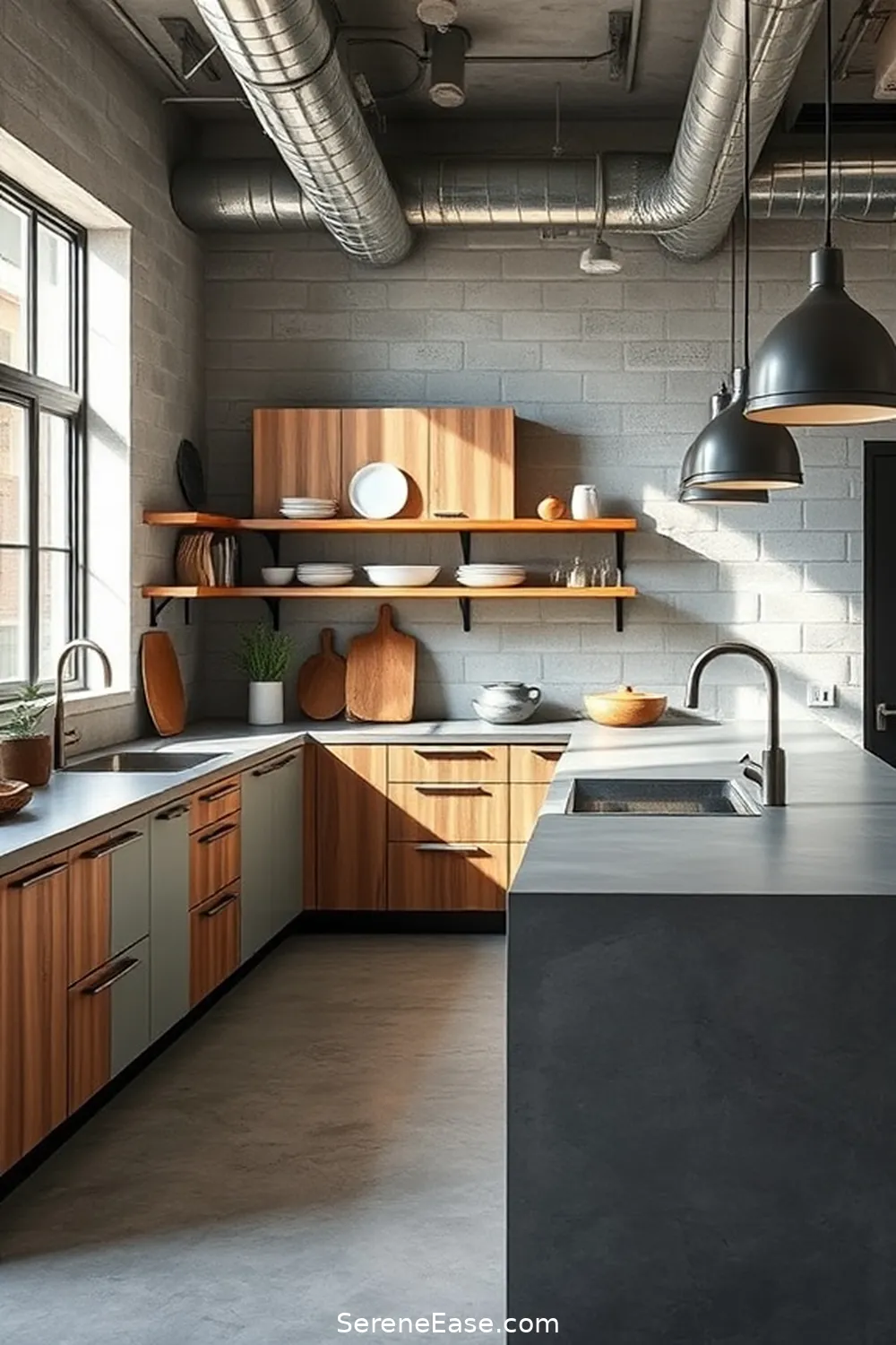 15 Ways to Incorporate Neutral Tones in Industrial Style Kitchens 4 Use Concrete Countertops for 15 Ways to Incorporate Neutral Tones in Industrial Style Kitchens