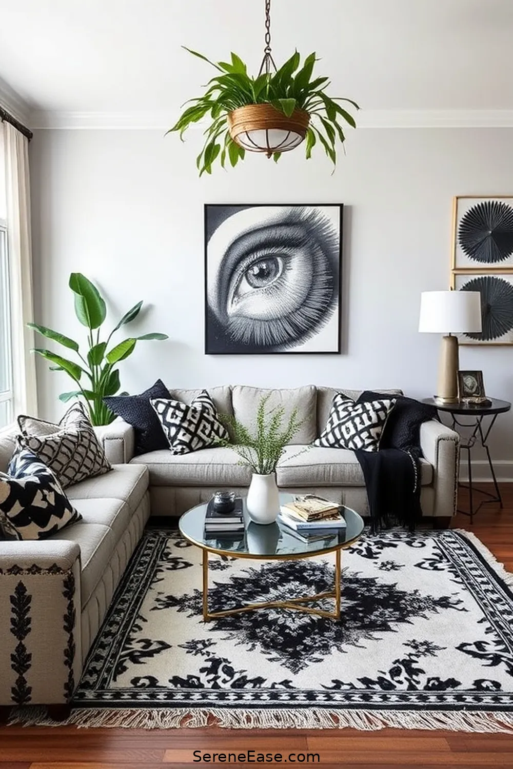 15 Ways to Infuse Black and White Style in Your Bohemian Living Room 2 Embrace Bold Black and White Patterns for 15 Ways to Infuse Black and White Style in Your Bohemian Living Room