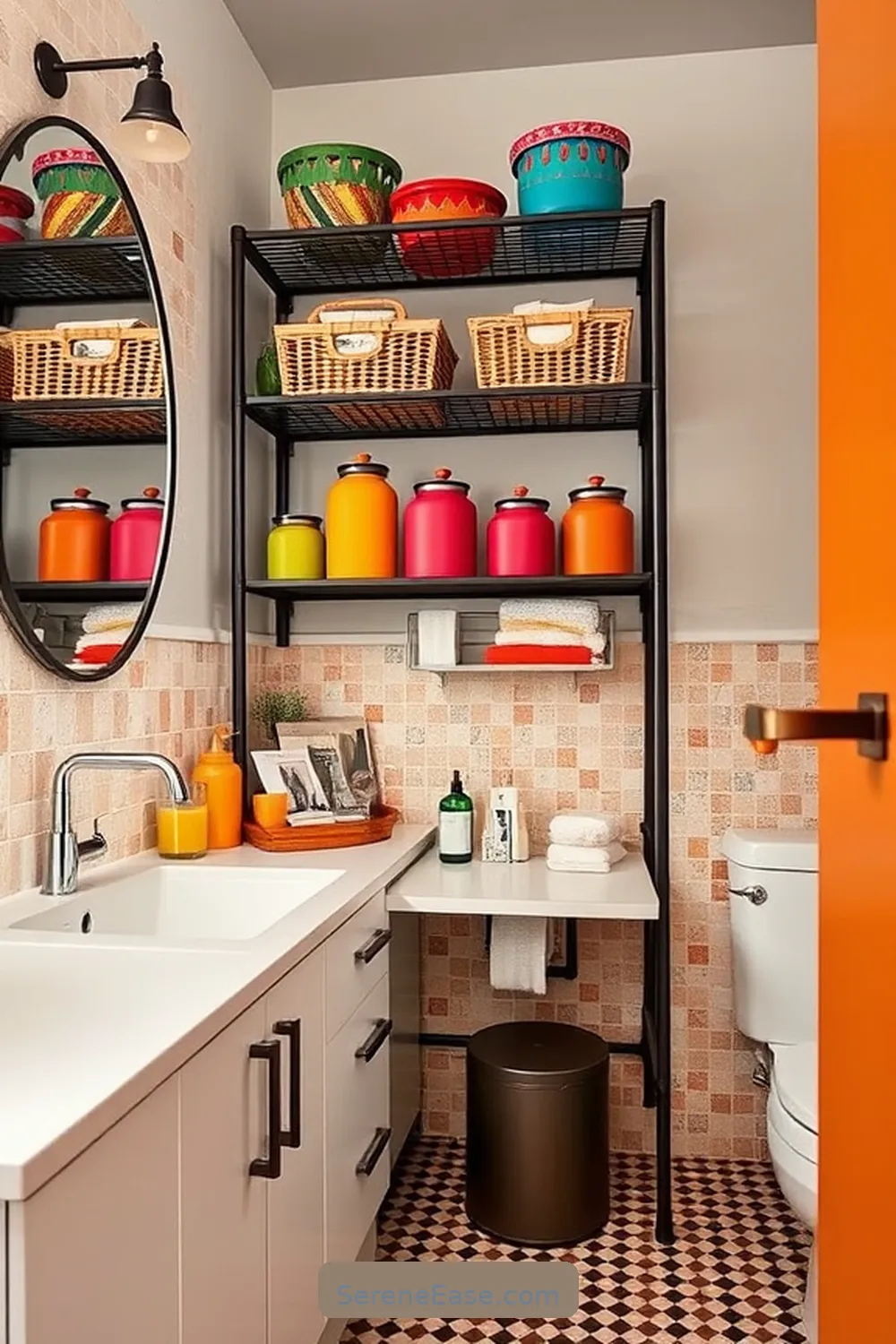 15 Ways to Infuse Bold and Bright Colors in Your Industrial Style Bathroom 10 Colorful Storage Solutions That Stand Out for 15 Ways to Infuse Bold and Bright Colors in Your Industrial Style Bathroom
