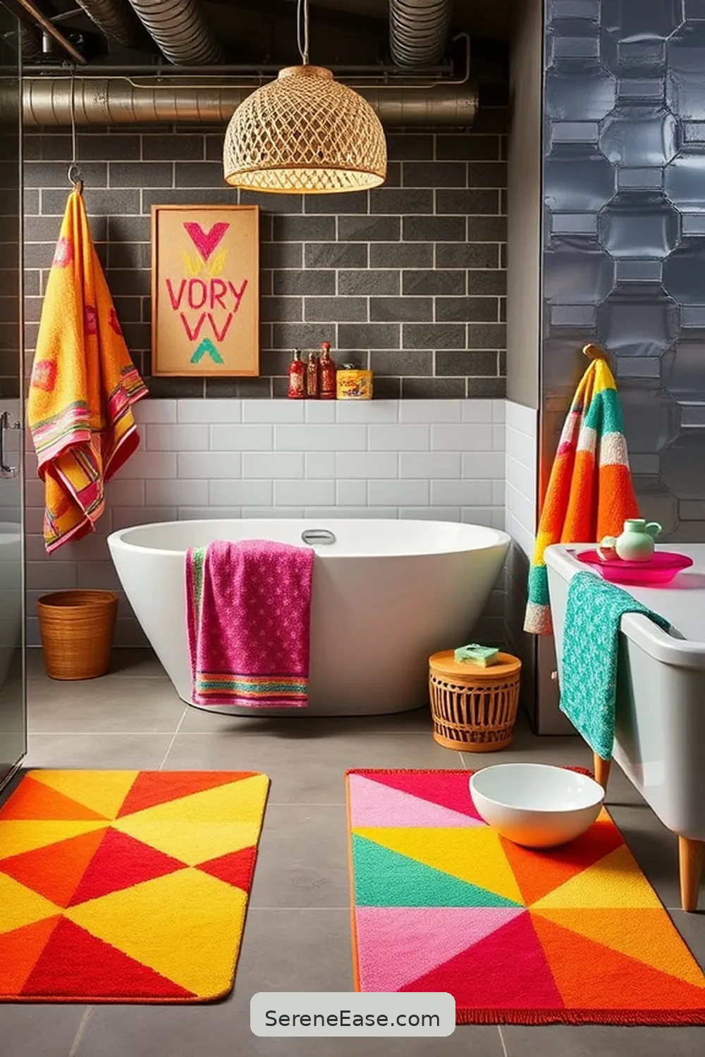 15 Ways to Infuse Bold and Bright Colors in Your Industrial Style Bathroom 7 Playful Accessories for a Fun Touch for 15 Ways to Infuse Bold and Bright Colors in Your Industrial Style Bathroom