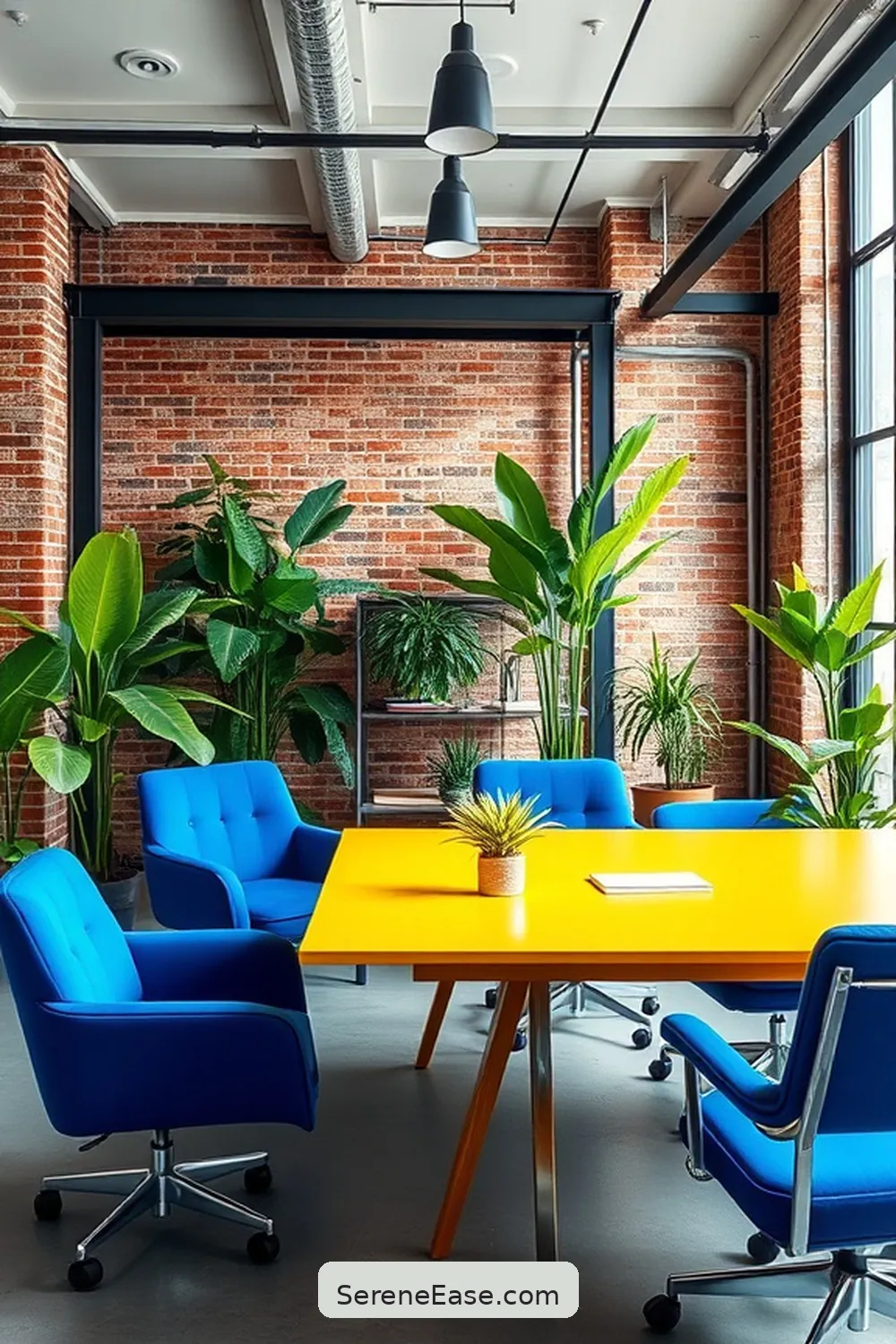15 Ways to Infuse Bold and Bright Colors in Your Industrial-Style Home Office 3 Incorporate Bright Office Furniture for 15 Ways to Infuse Bold and Bright Colors in Your Industrial-Style Home Office