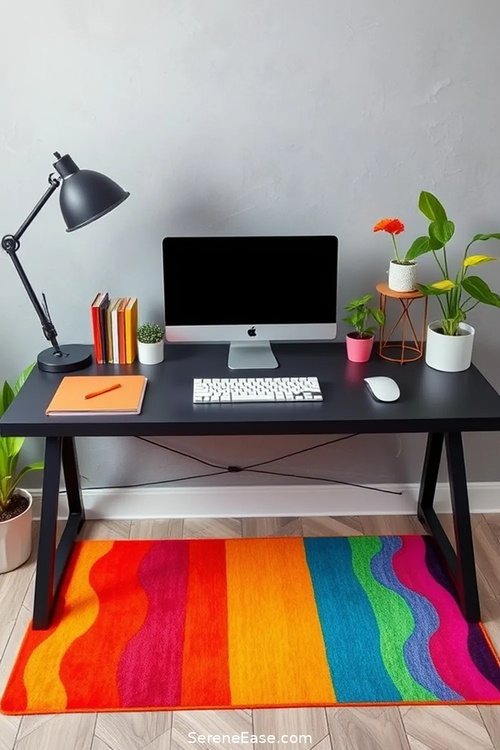 15 Ways to Infuse Bold and Bright Colors in Your Industrial-Style Home Office 14 Incorporate a Colorful Desk Mat for 15 Ways to Infuse Bold and Bright Colors in Your Industrial-Style Home Office